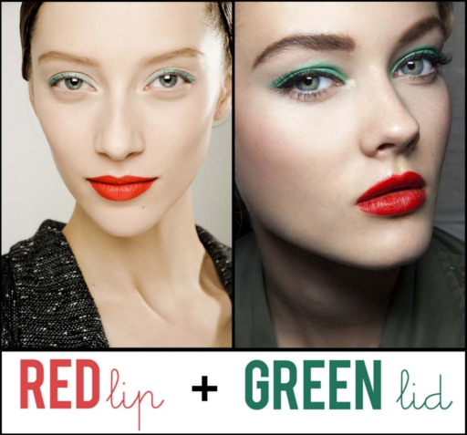 Rojo + Verde= Maquillaje de fiesta perfecto