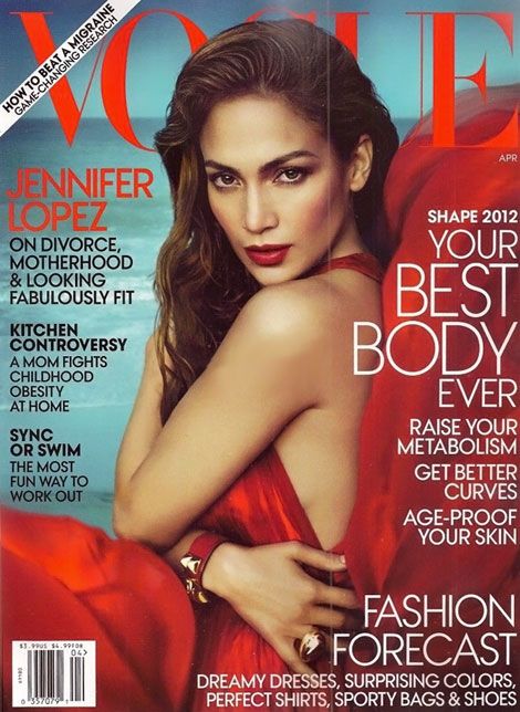 Jennifer Lopez, muy sexy en el número de abril de Vogue USA