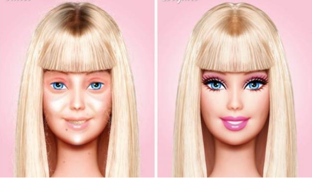 Así es Barbie sin maquillaje