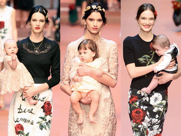 Modelos embarazadas y bebés desfilando: el homenaje de Dolce&Gabbana a la maternidad 